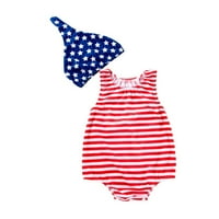 Toddler Baby Girls Penjanja odjeću Ljeto odijelo Odjeća 4. srpnja Star Trake za romper Traka za glavu