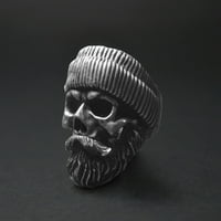 Toyella Europska i američka popularna figura lubanje titanijum čelik Muški prsten srebrni 10