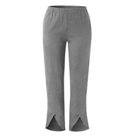 Riforla ženske hlače Žene 'pune boje casual labave pantalone ravne hlače Bifurcirane široke džepove