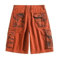Muški teretni kratke hlače Multi džepovi Twill Cargo kratke hlače Elastični struk opušteno fit ljetni