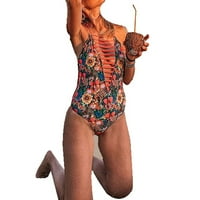 Ženski bandeau zavoj bikini set push-up jednodijelni kupaći kostim kupaćim kupaćim kostima