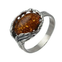 Sterling srebrni i baltički med amber prsten Katharina