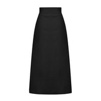 Cleance ispod $ OTVORA, Čvrsta srednji struk duge haljine Bohemian Swing suknje suknje za žene Trendy Black 4