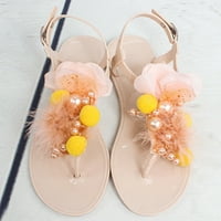 Mishuowoti sandale za žene ručno izrađene cvijeće ljeto mliječi flip flop cipele na plaži žene ravne