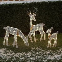 Kelajuan Prethit Božićne jelena, vanjska dekoracija dvorišta na otvorenom sa toplim bijelim LED svjetlima