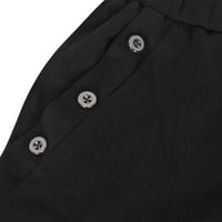 Posteljine Capri hlače za žene Ležerne prilike ljeto Stretch High Sheik Work Yoga obrezane kaprisu gamaše