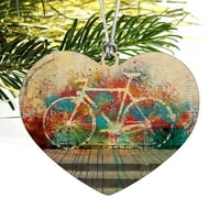Šarene duge negativne prostore biciklistički bicikl zidni srčani ljubavni drv za božićno stablo odmor