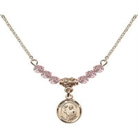 Ogrlica sa pozlaćenom na Hamilton sa laganim ružičastim ružičastog oktobra mjeseca rođenja Kamene perle