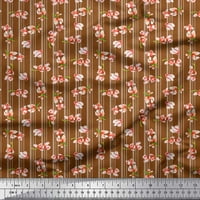 Soimoi pamučna pamučna tkanina Stripe i magnolija cvjetna tiskana tkanina od dvorišta široka