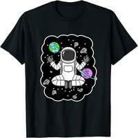 Yoga astronaut majica Muškarci Aerospace stil planete Košulje smiješne grafičke vrhove kratkih rukava