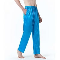 Ljetno čišćenje muške hlače natrag u školi Trendy Ležerne muške pantalone Labavi svileni satenski muški yoga hlače Sportske fitness hlače plave m