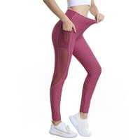 Ženska nožna mreža za šivanje džepa Yoga usko struk breskva hip fitness hlače ružičaste l