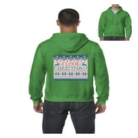 MMF - Muška dukserica Pulover punog zip - ružni džemper Volim Božić