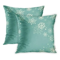 Teal Snow Retro jednostavnih božićnih bijelih snježnih pahuljica Plavi Flake Vintage jastuk jastuk na