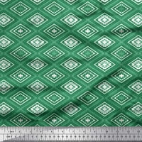 Soimoi Green Japan Crepe saten tkanina Dijamant i trokut Geometrijski ispisani obrtni tkanini uz dvorište