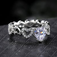 PJTEWAWE karoserija Ljubav srca Dijamantni prsten Bakreni šuplji u obliku prstena pune ljubavne modne