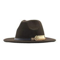 DrpGunly kape za žene, klasične široke diskete panama kašika od kaputa od vune fedora šešir, žene modne