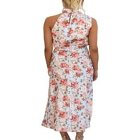 Luxplum ženske haljine cvjetne print duge maxi haljine bez rukava večernja boem boemska ljetna plaža
