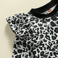 SUNISERY NOHANT BABY GIRLS FALL ODJEĆE Odjeća Leopard vrhovi Bowknot Hlače za glavu Smeđa crna 12- mjeseci