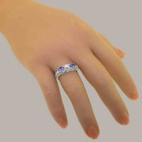 Britanska napravljena 18k bijeli zlatni kulturni prsten - Običnice ženske moći - Opcije veličine - Veličina