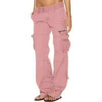 Ženske teretne pantalone sa džepovima na otvorenom casual ripstop camo građevinske radne hlače hlače