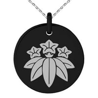 Nehrđajući čelik Minamoto Samurai Crest ugravirani mali medaljon krug šarm Privjesak ogrlica