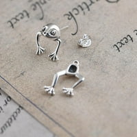 Kreativne gotičke antičke srebrne frog Stud naušnice za piercing za žene Muškarci Nakit Pokloni, slatka