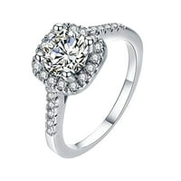 Bijeli kameni prsten, ručno izrađeni rez, vjenčani angažman nakit poklon