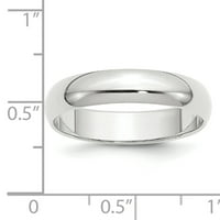 Carat u Karatsu 10k bijeli zlatni široki opseg pola okruglog vjenčanog prstena veličine -8.5