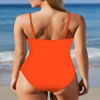 Ružičasta ženska ženska kupaći kostimi izrezani kopča na narančastu narančastog kostim naranče