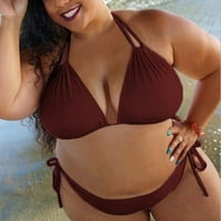 Aabni ženski čvrsti push up podstavljeni plus veličine Bikini set kupaći kostim kupaći kostim