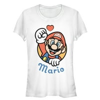 Junior's Nintendo Mario Srce Portret Grafički tee bijeli veliki