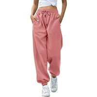 Ženske ljetne hlače Jednobojno dno Boje, joga visokih struka sa džepovima Pant