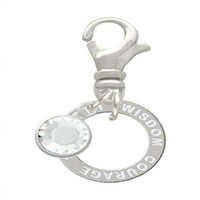 Delight nakit silvertonska hrabrost WISDOM Infinity prsten - silvertni isječak na šarmu sa jasnim kristalnim