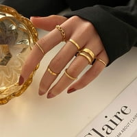 Zlatni zglobni prstenovi set za žene teen djevojke zmijski lančani zvučni prsten vintage boho midi prstenovi miješani