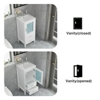Obiteljska kupaonica Vanity s bijelim keramičkim sudoperom Combo Modern Cabinet