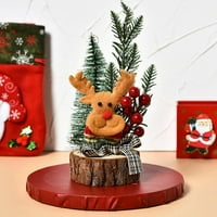 POSECA 9 TABLETOP MINI CHISTICY Drvo umjetna minijaturna minijaturna bobolov božićna stablo sa LED svjetlom