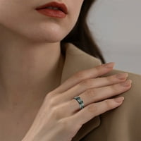 Keusn za odrasle Moda Nova trobojna karbonska vlakna prsten od titanijum čelični prsten