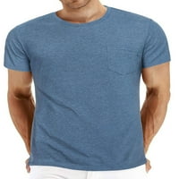 Avamo Muškarci Classic Basic Solid Pamunski mješavina Pulover T Majica Bluza Okrugli vrat Skraćena ljetna