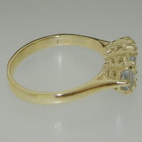 Britanci napravio 14k žuti zlatni prsten od prirodnog akvamarine - Opcije veličine - Veličina 6