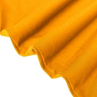 WAVSUF set za žene Sport Crew izrez Čvrsti pulover s dugim rukavima i hlače Žute pantalone Postavite
