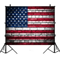 7x5ft američke pozadine zastava, zid opeke sa zastavom Sjedinjenih Država Fotografija pozadine Poliester