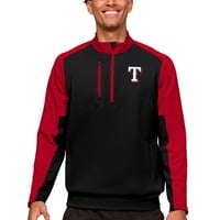 Muški antigua crni Texas Rangers TIE TIE TOX-ZIP pulover vrh