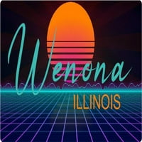 Wenona Illinois Vinil Decal Stiker Retro Neon Dizajn