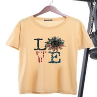 Avamo Žene Letnje ljetna casual bluza Love Ispis majica Top Crew Odmor za odmor