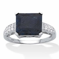 Smaragdni smaragdni smaragdni ili safir i bijeli Topaz prsten u 18K pozlaćen ili sterling srebrni
