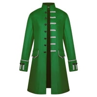 WAVSUF haljina kaputi za muškarce duge casual uniformu Punk zeleni parovi veličine m