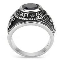 Obalni štitni prsten za muškarce i žene Unizirati vojni patriotski prsten od nehrđajućeg čelika u srebru