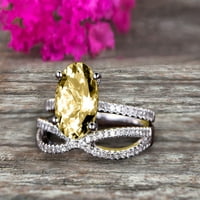 8x ovalni rez 2. Carat Champagne Diamond Moissanite zaručnički prsten za angažman čvrste 10k bijelo