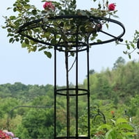 Vrtni rešetki za penjačke biljke i cvijeće, željezni biljni rešer za vanjsku upotrebu, crna